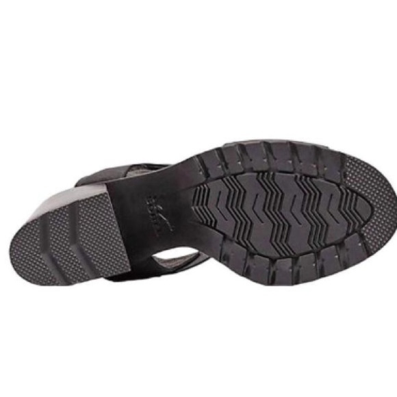 SOREL Nadia Sandal in Black Genuine Leather Size 8.5 Chunky Heel Comfort Gorp - Picture 4 of 16